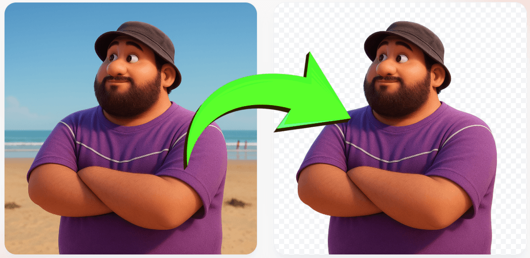 AI background removal result